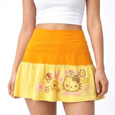 VTG Y2K Hello Kitty High Waisted Skirt Embellished Mini Skirt Sanrio SZ XS