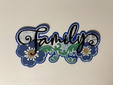 Family Floral Handmade Scrapbook Title Die Cut Paper Pieced