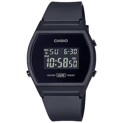 Casio LW-204-1BCF Retro Digital Watch Black Resin Alarm Stopwatch LED Womens NEW