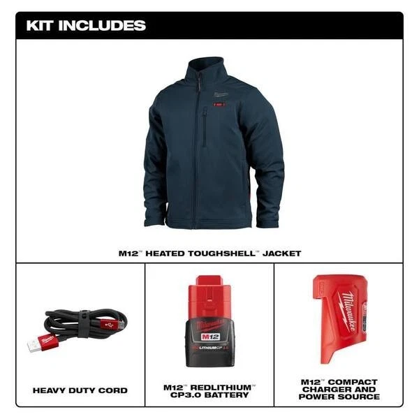 Milwaukee Tool Men's Heated Jacket, Navy Blue size Medium 204BL-21M - product detail image 2