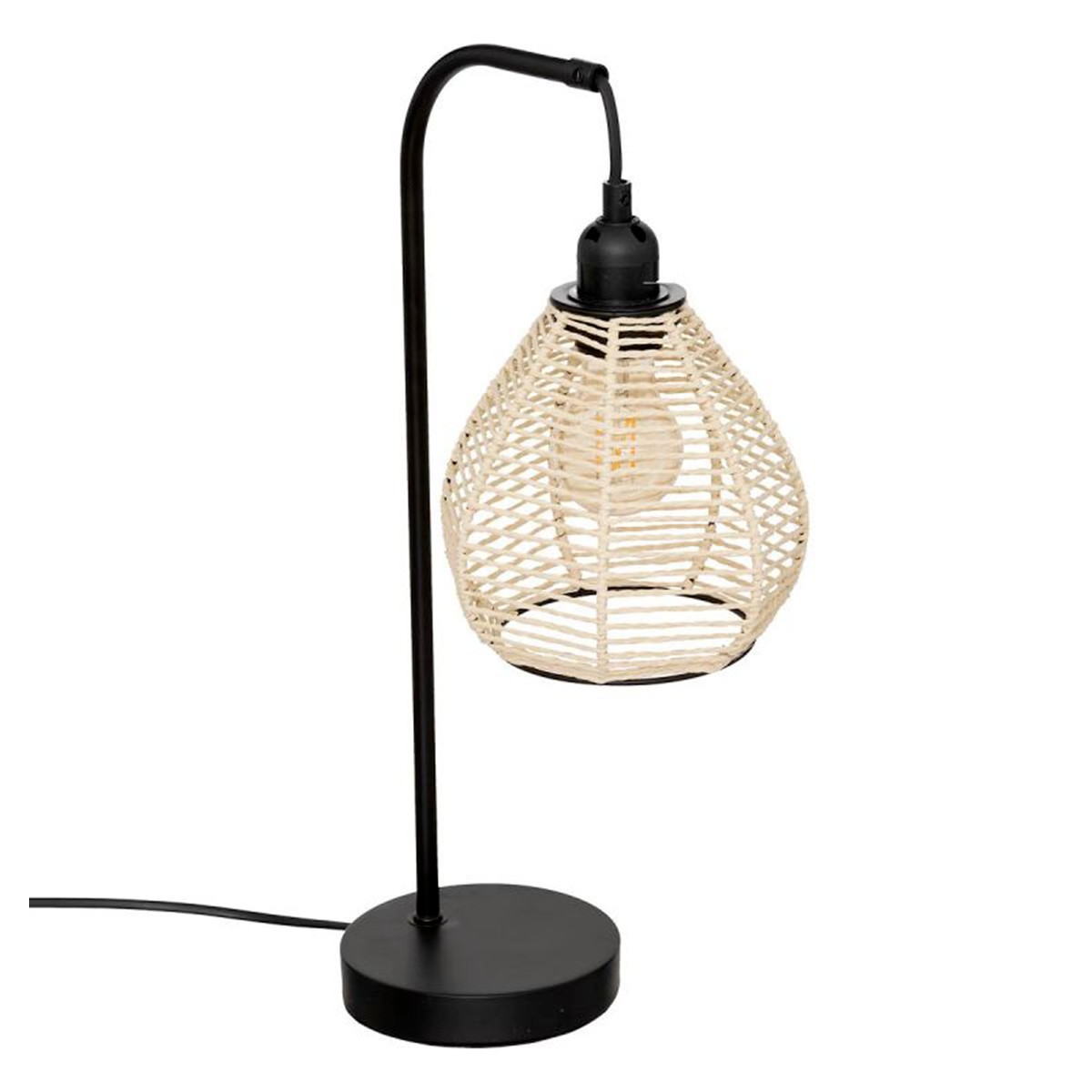 Lampe en Métal Delia 47cm Luminaire Ambiance Cosy pour Table de Chevet