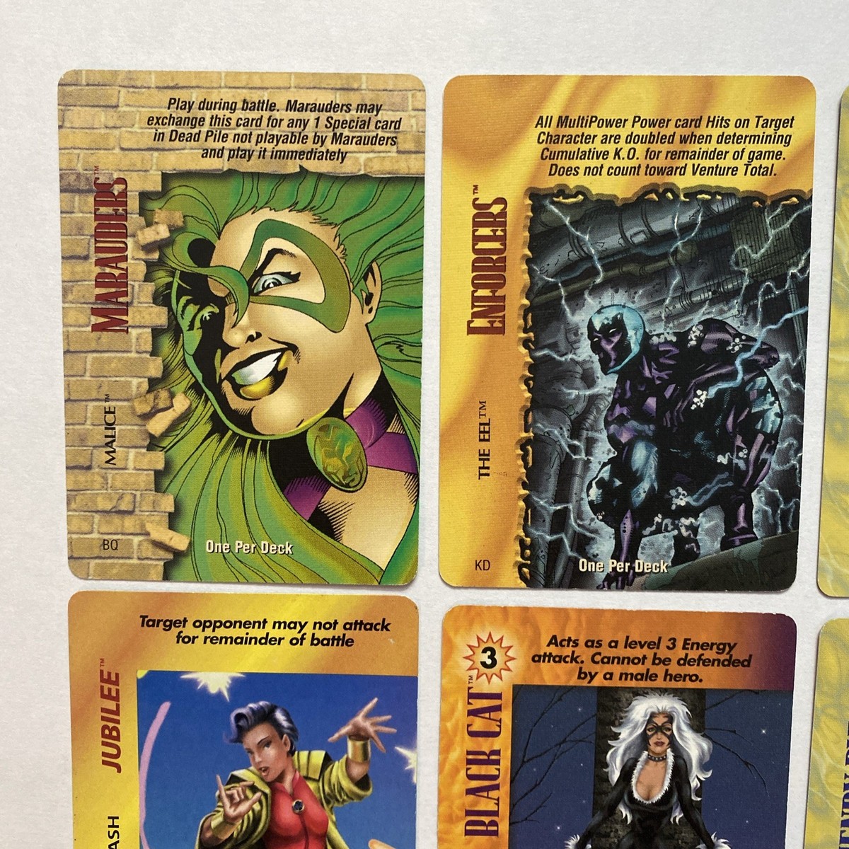 6) 1995 MARVEL OVERPOWER COLLECTABLE CARD GAME “ONE PER DECK” NO
