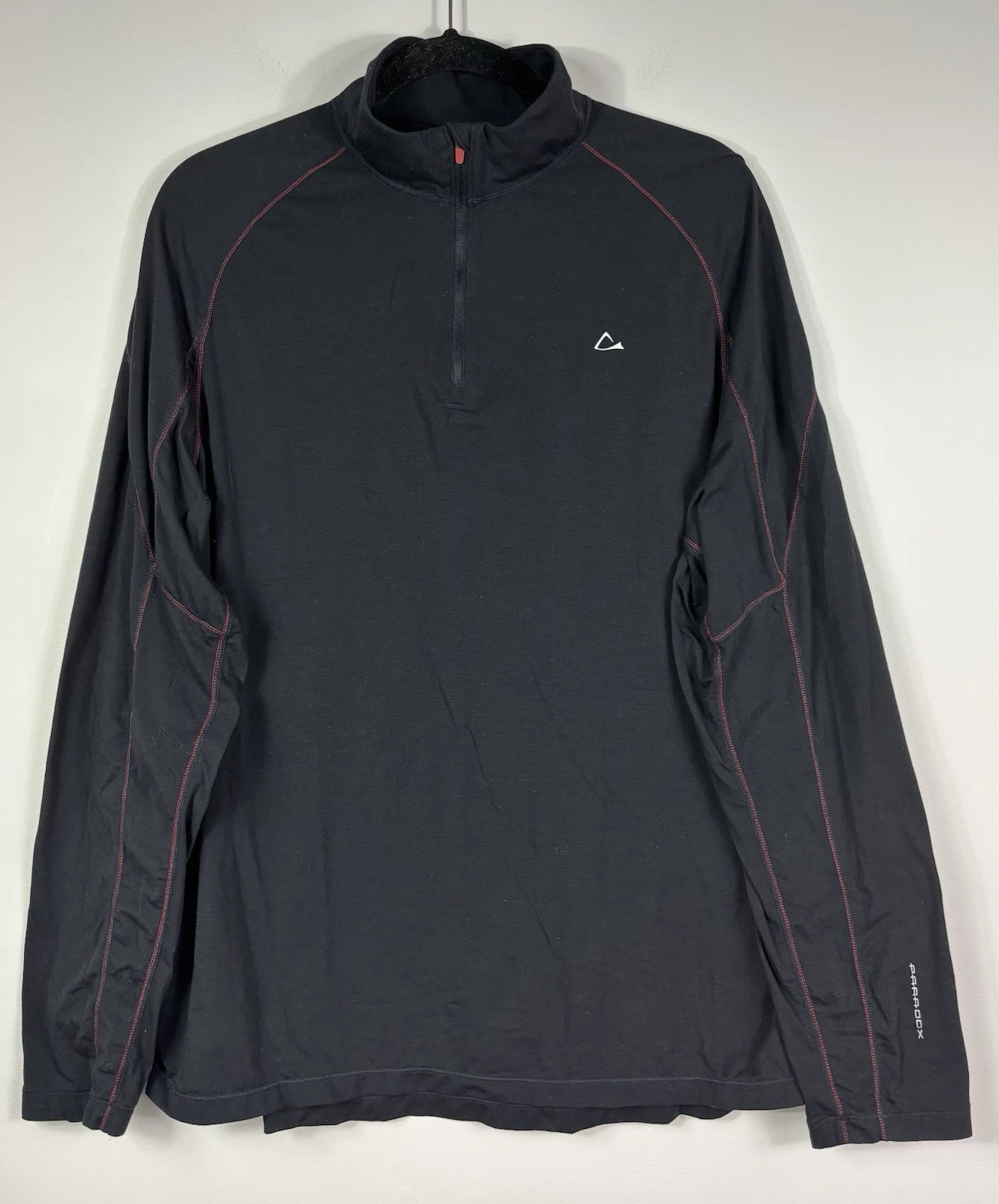 Merino Blend by Paradox Top L Black 1/4 Zip Long Sleeve Base Layer DriRelease