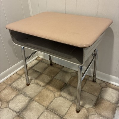 Vtg Industrial Mid-Century Student School Desk Elementary Student Classroom