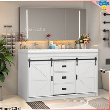 47" Bathroom Vanity with Ceramic Sink Modern Storage Cabinet w/Soft Close Doors