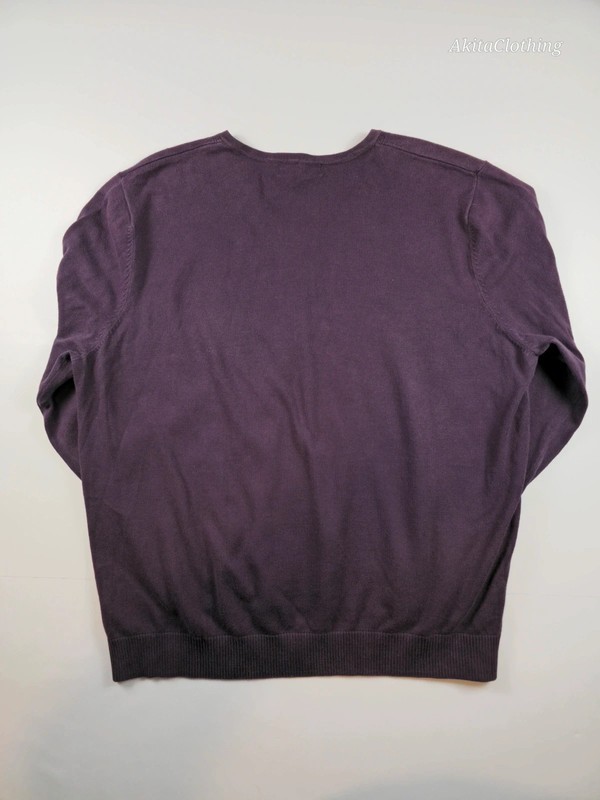Burton London XXL Purple V-Neck Knit Jumper Pullover Sweater 365 image 7