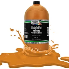 Pouring Masters Golden Ochre 64-Ounce Bottle Water-Based Acrylic Pouring Paint