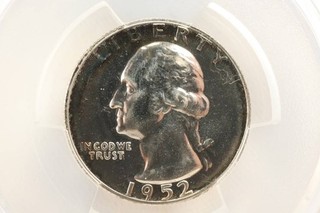 NobleSpirit Scarce 1952 Washington Silver Quarter 25c PCGS PR65 Superbird FS 901