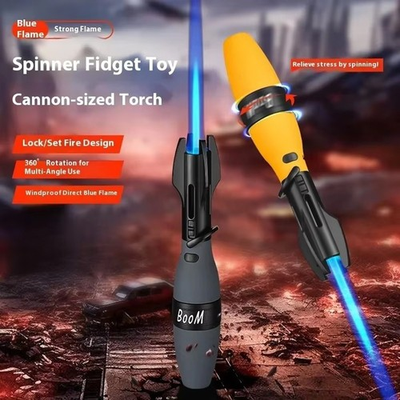 #ad Metal Outdoor Windproof Rocket Shape Butane Gas Lighter Strong Blue Flame Torch $19.56