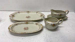 Zeh Scherzer Bavaria China Tableware Set Floral Pattern Gold Trim Platter