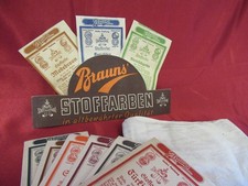 Brauns STOFFFARBEN : Pappschild - altes Werbeschild - Antik - Greißler um 1930
