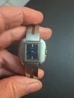 Vintage SEIKO Silver Tone Winding Watch with Blue Face