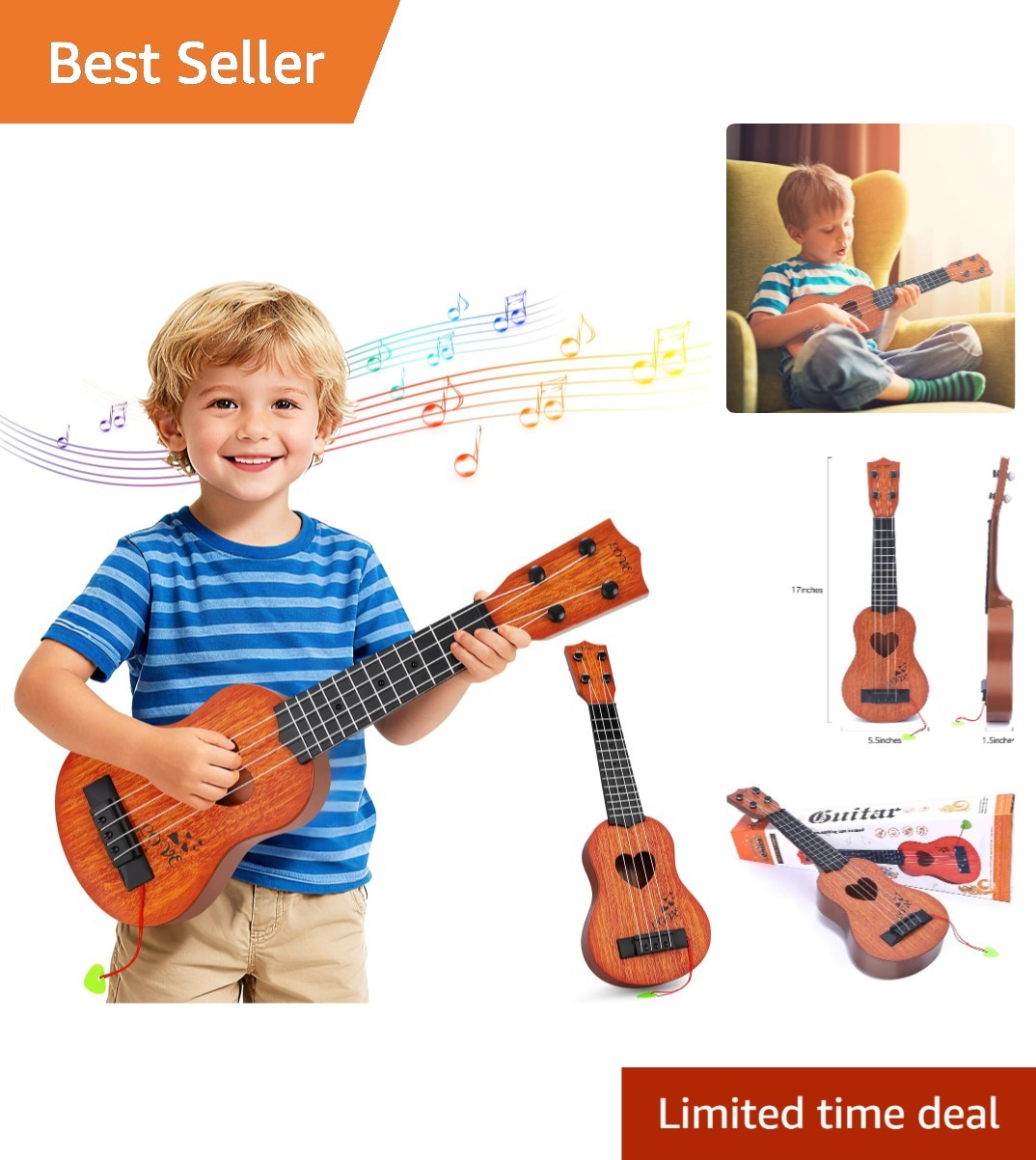 Charming Mini Ukulele for Children: Perfect Gift for Young Musicians Age 3
