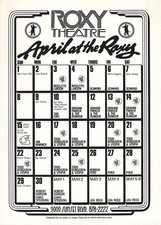 April 1979 Roxy Theatre Sunset Strip Calendar Todd Rundgren Lou Reed Flyer Punk