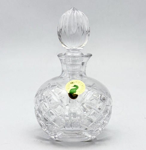 Waterford Crystal Perfume Bottle w/ Stopper Round Slovenia - Picture 1 of 10