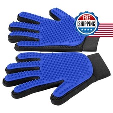 Pet Hair Removal Glove 255 Silicone Tips for Dogs & Cats 1 Pair Blue