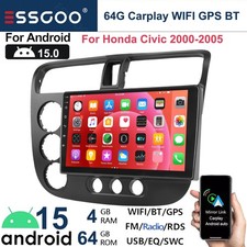 For 2000-2005 Honda Civic 4+64G 9'' Carplay Car Radio Stereo GPS Navi Android 15