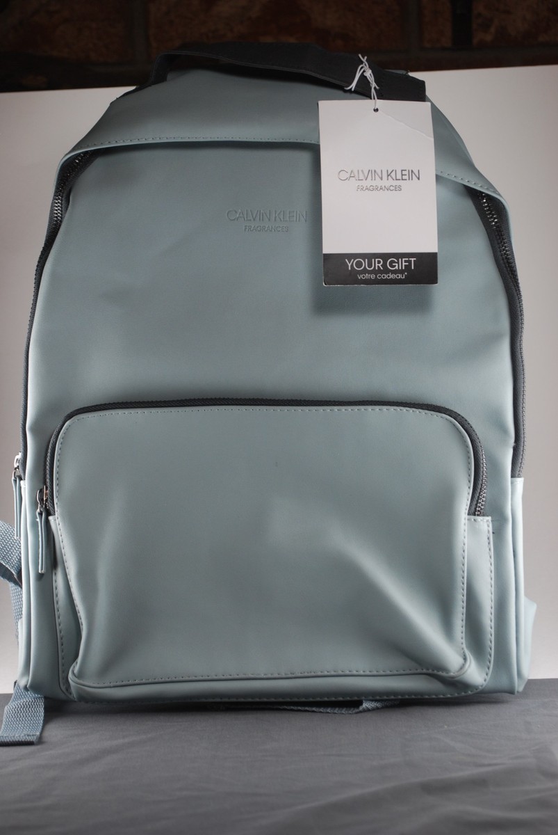 new calvin klein fragrances backpack gray blue | eBay