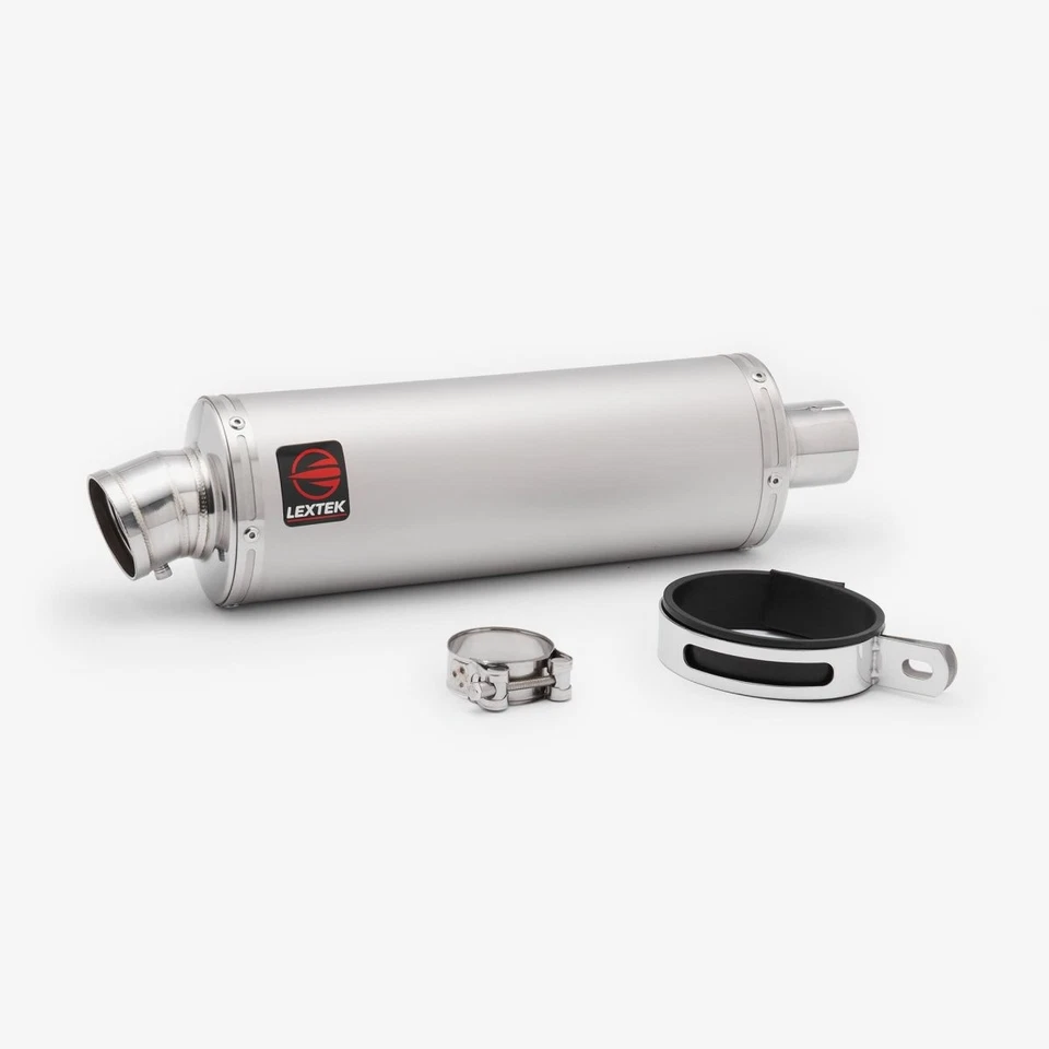 Lextek Stainless Steel OP1 Oval Exhaust Silencer Matt 350mm 51mm Easy to Replace - Image 2 of 4