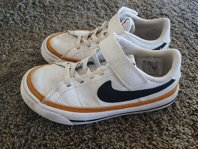 Nike Court Legacy Shoes Desert Ochre White Black Hook Loop Size 12 C  YOUTH