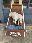 2 Vintage OLYMPIA Beer Wall Mount Sign Wildlife Series 3D ~ Mountain Goat Figure