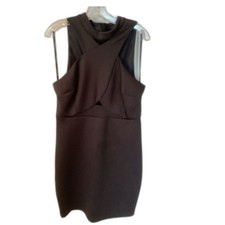 GUESS SIZE 14 BLACK SLEEVELESS CUT OUT DRESS LBD