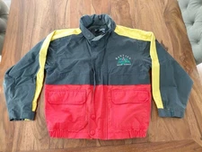 Rare Vintage Nautica Jacket Colorblock Rain Forest Youth M Full Zip Hooded 90s