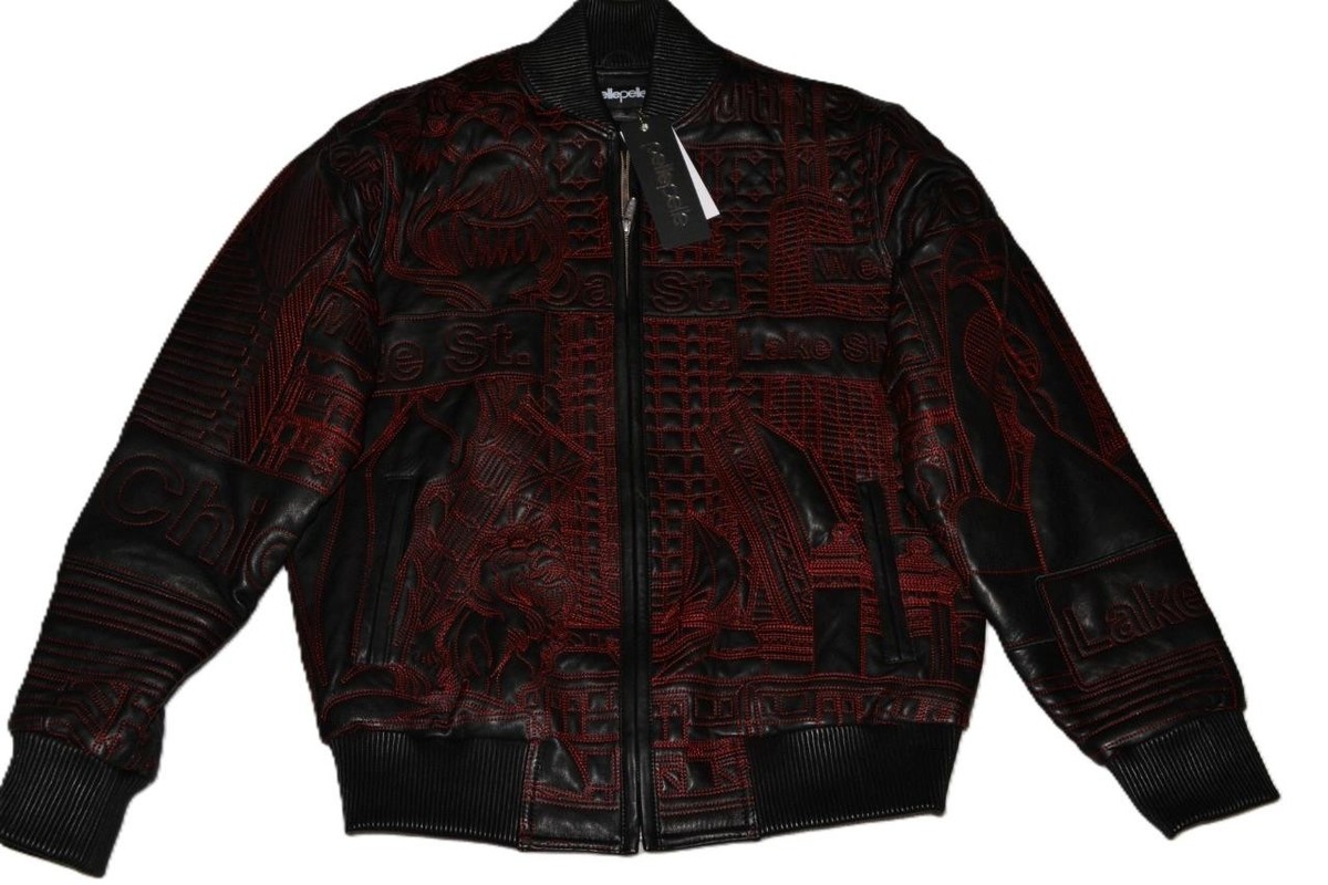 Pelle Pelle バスケットボールジャケット レッド/ブラック 28 Pelle-Pelle X TB Men's Windy City Leather Jacket