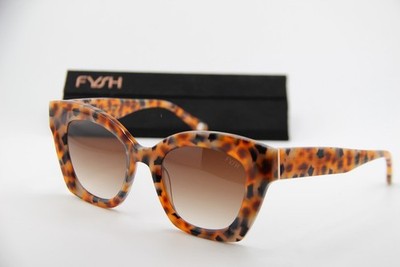 NEW FYSH 2118 S412 ROSE GREY HAVANA GRADIENT AUTHENTIC SUNGLASSES 51-22