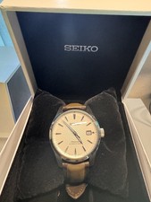 Seiko Presage Sharp Edged Series White Dial Leather Strap Watch SPB413 pre-owned