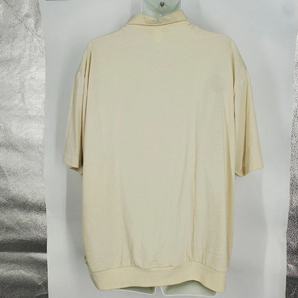 Chaqueta Haband Para Hombre 2XL Beige Manga Corta Cremallera Frontal Cuello Ocio Bolsillos Foto 4 de 4