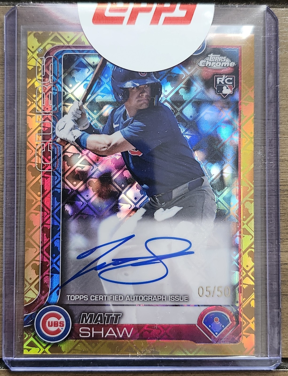 2025 Topps Chrome Logofractor Edition #RA-MS Matt Shaw Rookie Auto Gold #/50