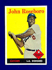 John Roseboro Rookie Card 1958 Topps #42 Dodgers RC Centered EX BV $80 *GWCARDS*. rookie card picture