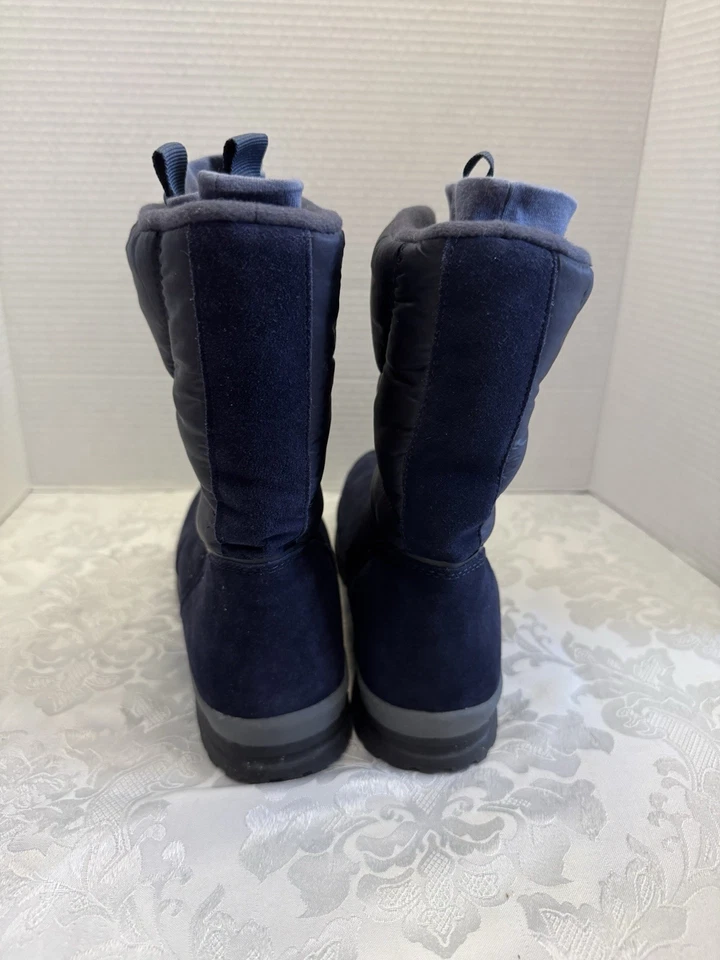 Lands’ End Women’s Size 10B Commuter Snow Winter Boots Blue Suede Comfort - Image 4 of 4