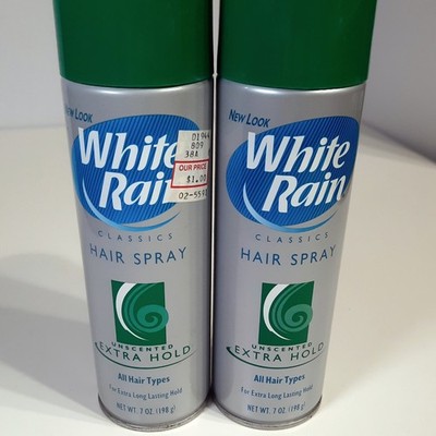 Lot of 2 VTG Hair Spray White Rain Unscented Extra Hold 7oz Aerosol Cans READ