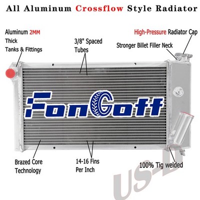 4 Row 62mm Radiator for 1971-1977 Chevy Vega 75-76 Pontiac Astre 2.0L 2.3L