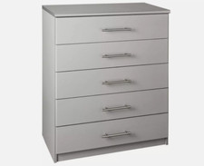 Normandy 5 Drawer Chest Grey Storage Organiser Bedroom Furniture