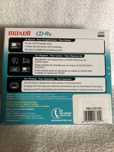 Maxell CD-Rb Printable Shiny Gold Surface 10 Pcs - Afbeelding 2 van 2