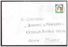 Castelli 750 Lire with Star Filigree Second Type on Envelope