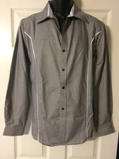 New Men's Sexy Gray Button Down Dress Shirt Sz L Fitted Stylish Trendy
