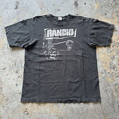 Vintage 90s Rancid Gun Black Band T-Shirt XL Faded Grunge Vintage 90s Rancid Gun Black Band T-Shirt XL Faded Grunge
