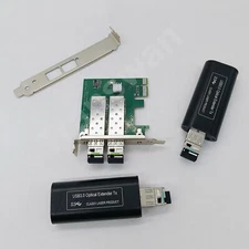 PCI-E to 2 Ch x Mini USB 3.0 Fiber Optic Extender over Max 820FT 5Gbps Supported