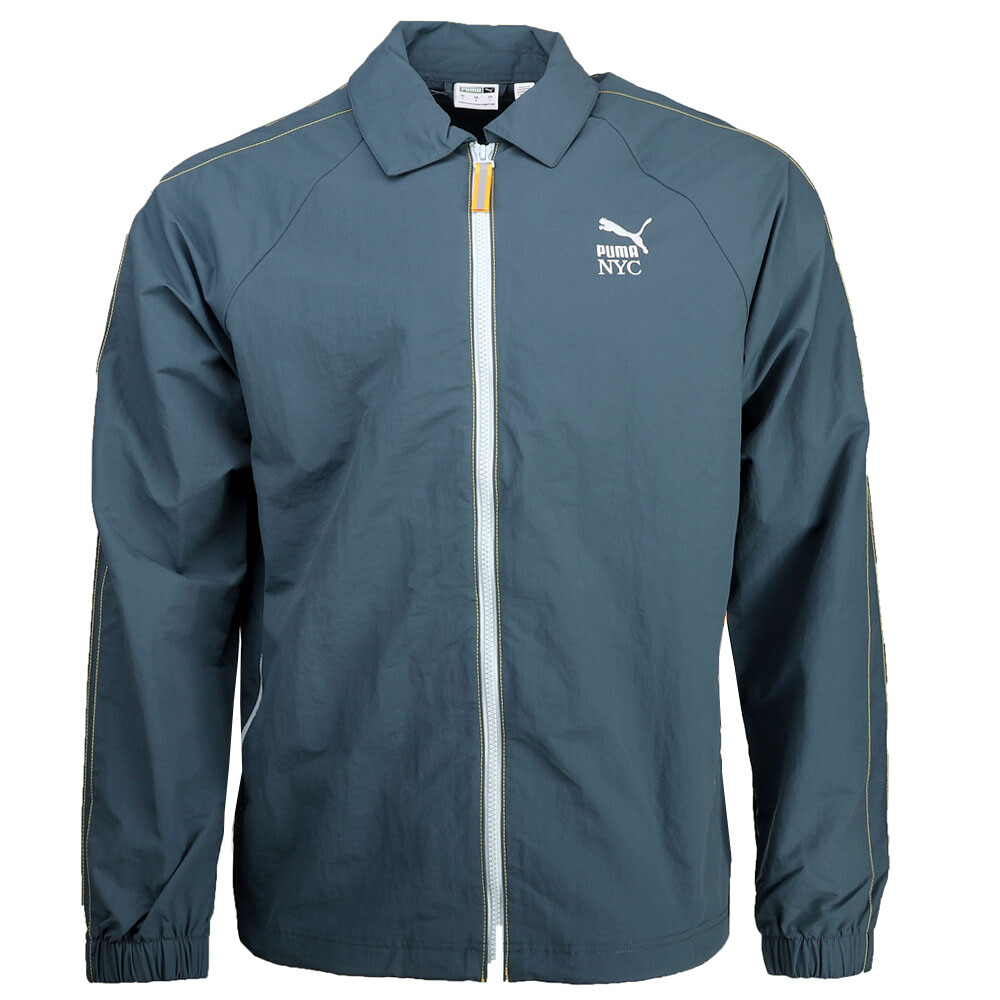 Спортивная куртка Puma Nyc Long Run T7 на молнии, мужская серая Повседневная спортивная верхняя одежда 6