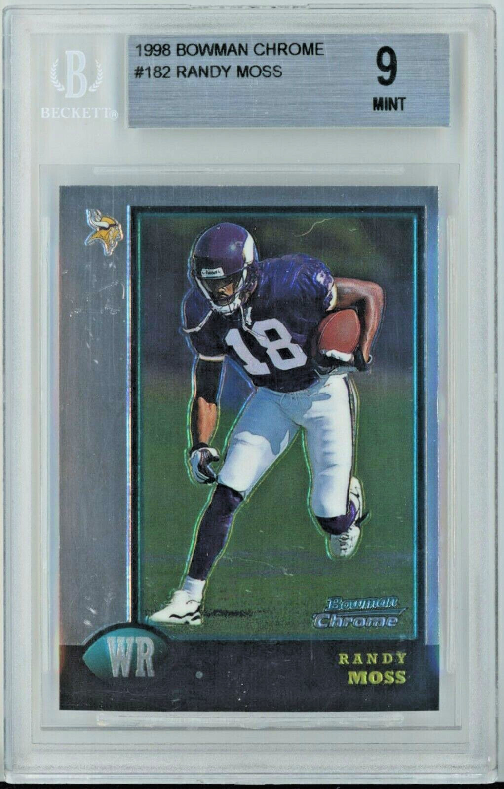 RANDY MOSS 1998 Bowman Chrome #182 BGS 9 Mint Rookie RC Vikings