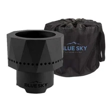 BLUE SKY OUTDOOR LIVING PIKE ULTRA PORTABLE STEEL SMOKELESS FIRE PIT WITH CARRYI