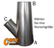 Abzweig 45° mit Bord Rohrabzweig Absaugrohr Absauganlage Rohr Luftrohr