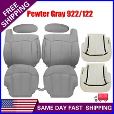 For 2000 2001 2002 Chevy Silverado Tahoe GMC Sierra Front Seat Cover Pewter Gray