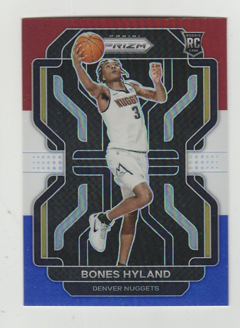 2021-22 PRIZM RED WHITE BLUE ROOKIE BONES HYLAND #302 NUGGETS (f)