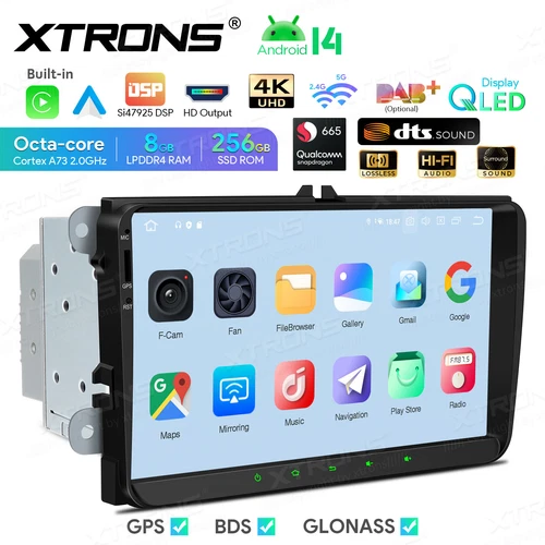 CarPlay Android 14 8-Core 8+256GB Car GPS Radio Stereo WiFi For VW Jetta Passat
