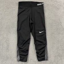 Nike Pro Leggings Women's M Black High Waisted Capri Active Sport Running Light